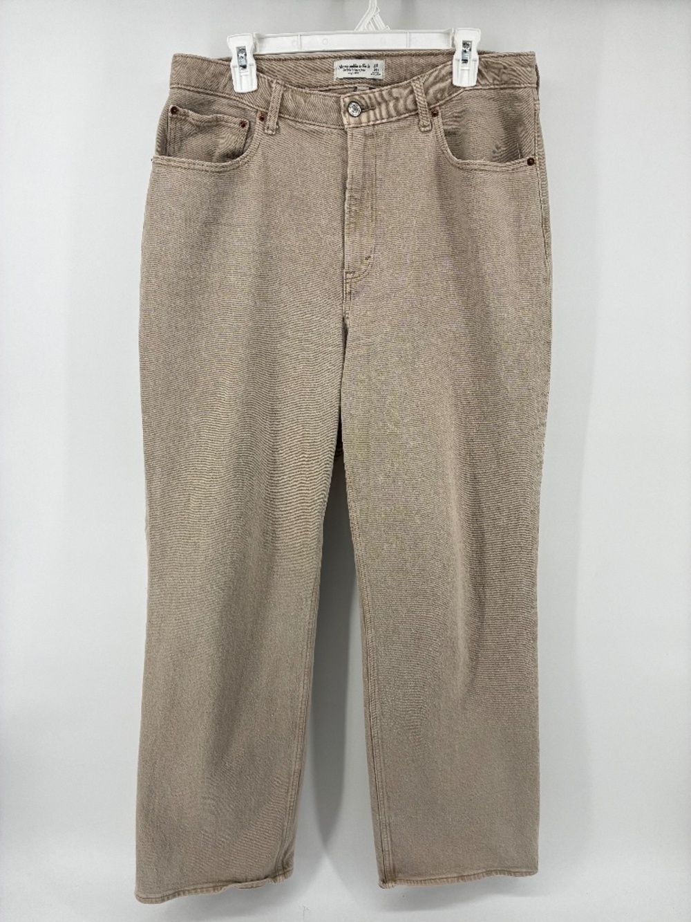 Abercrombie & Fitch Beige Straight-Leg Jeans The 90s Relaxed High Rise